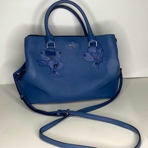 Used Kate Spade Evangeline Floral Appliqué Satchel Purse